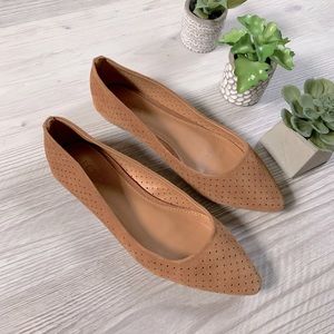 J. CREW perforated suede pointed toe flats